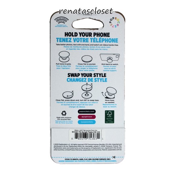 PopSocket PopGrip Sunset Peaks Cellphone Grip & Stand NIP - Picture 7 of 9